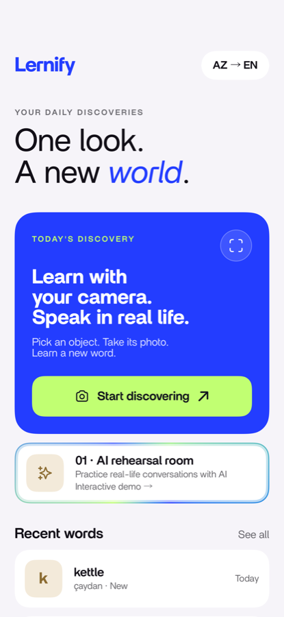The Lernify home screen